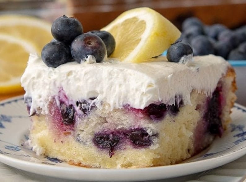 Whole Lemon Blueberry Cake With Whipped Cream Cheese Frosting - Etsy