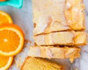 Homemade Large Orange Loaf Cake with Orange Glaze