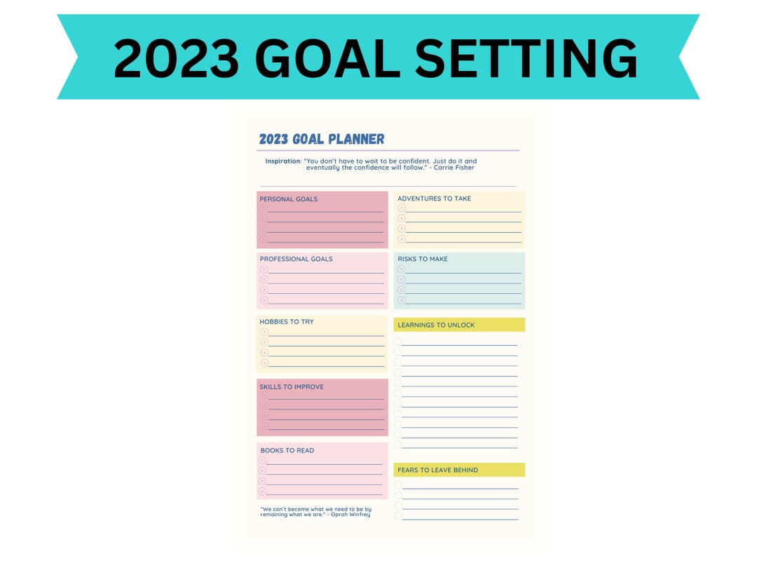 2023 Vision Board Goal Planner, Goal Planner Digital, Goal Setting for