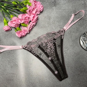 Elegant lace panties | Sexy thong panty | Lace lingerie | See through panties | Sheer underwear | Hot lingerie | Fancy knickers