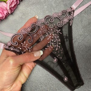 Elegant lace panties | Sexy thong panty | Lace lingerie | See through panties | Sheer underwear | Hot lingerie | Fancy knickers