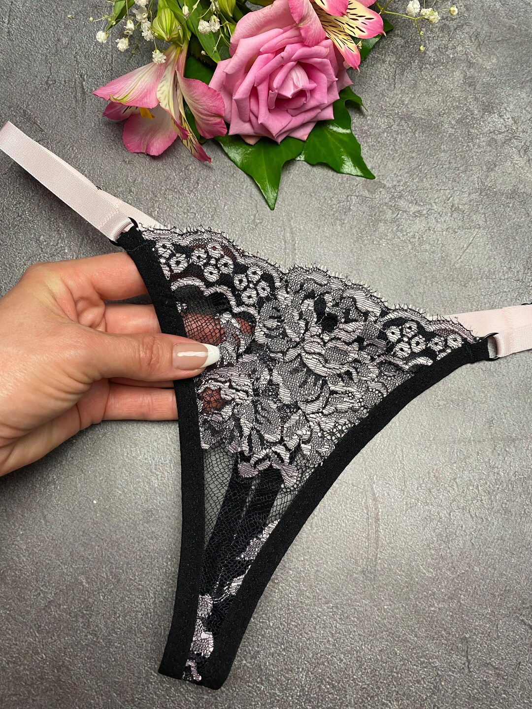 Elegant Lace Panties Sexy Thong Panty Lace Lingerie See Through 