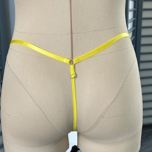 Yellow thong panties | See through lace panties | Luxury underwear | Lace lingerie | Provocative underwear | Hot lingerie