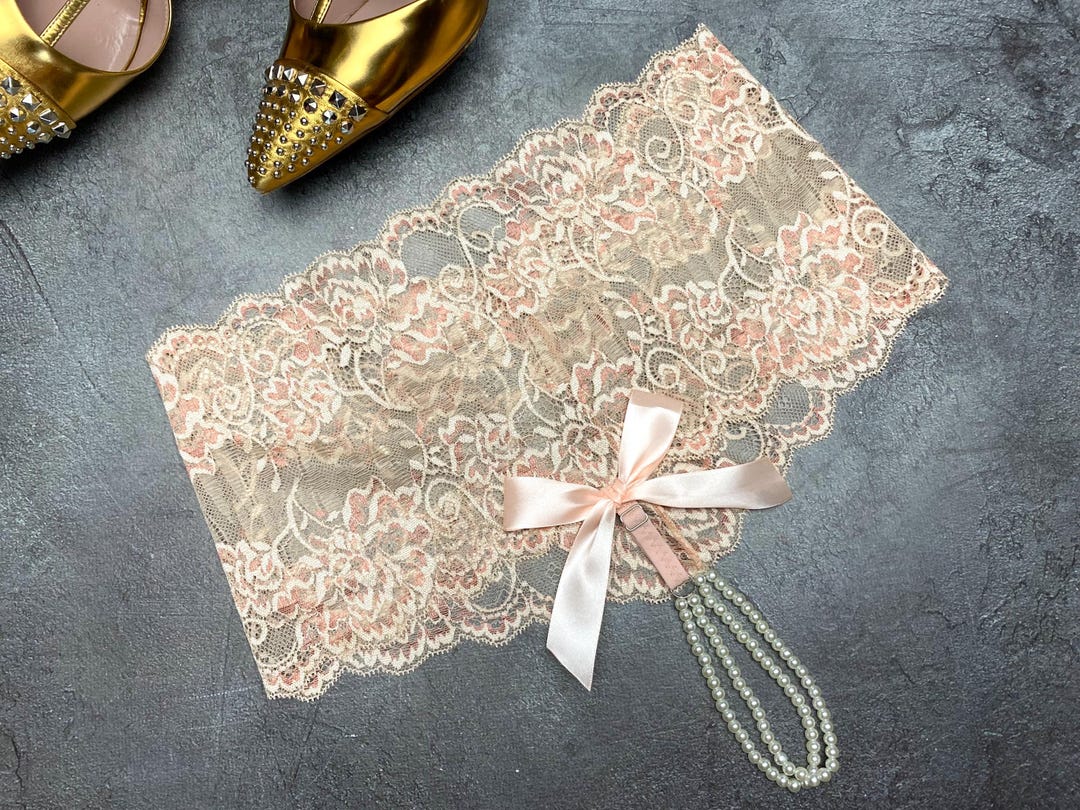 Lace Crotchless Panties With Pearls | High Waisted Panties | Pearls