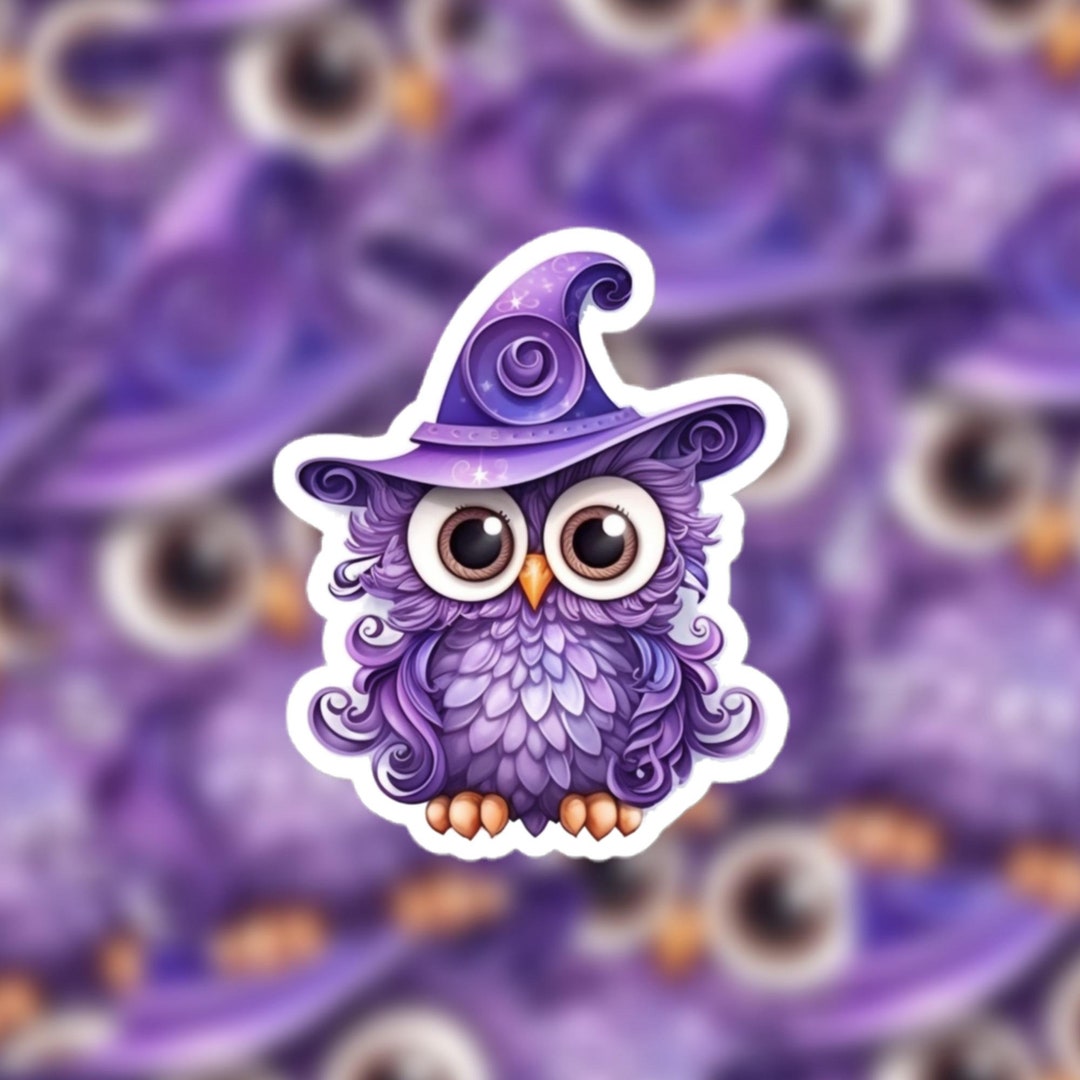 Purple Baby Owl Sticker - Etsy