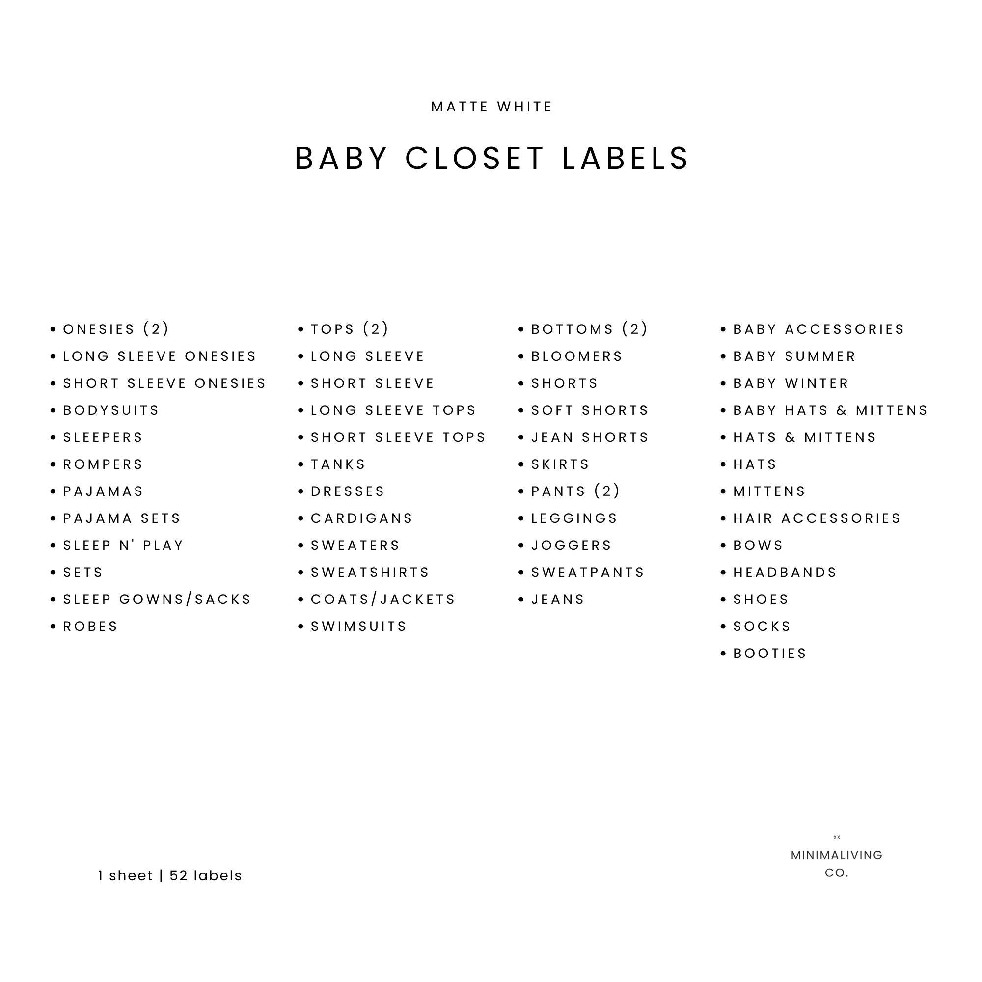 03. Baby Closet Labels for Nursery - Etsy
