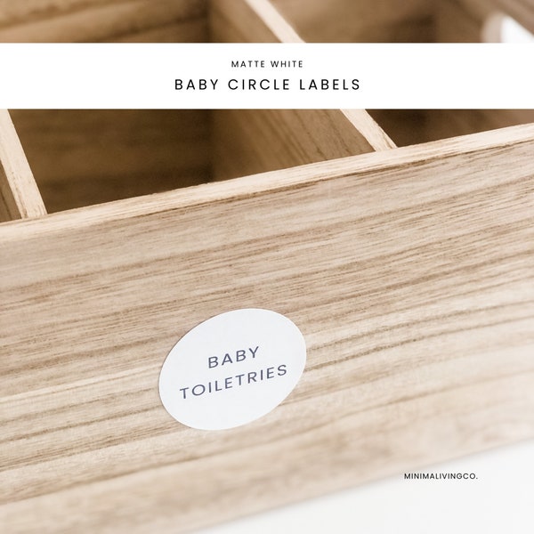 Circle Baby Labels  / Baby Size Labels, Baby Essentials Labels, Nursery Organization