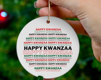 Happy Kwanzaa Ornament, Kwanzaa Holiday Ornament, Friend Ornament, Kwanzaa Ornament, Kwanzaa Gift For Her, Kwanzaa Gift For Him
