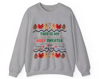 Ugly Holiday Unisex Sweater - New Year Sweater / Kwanzaa Sweater / Hanukkah Sweater / Holiday Gift