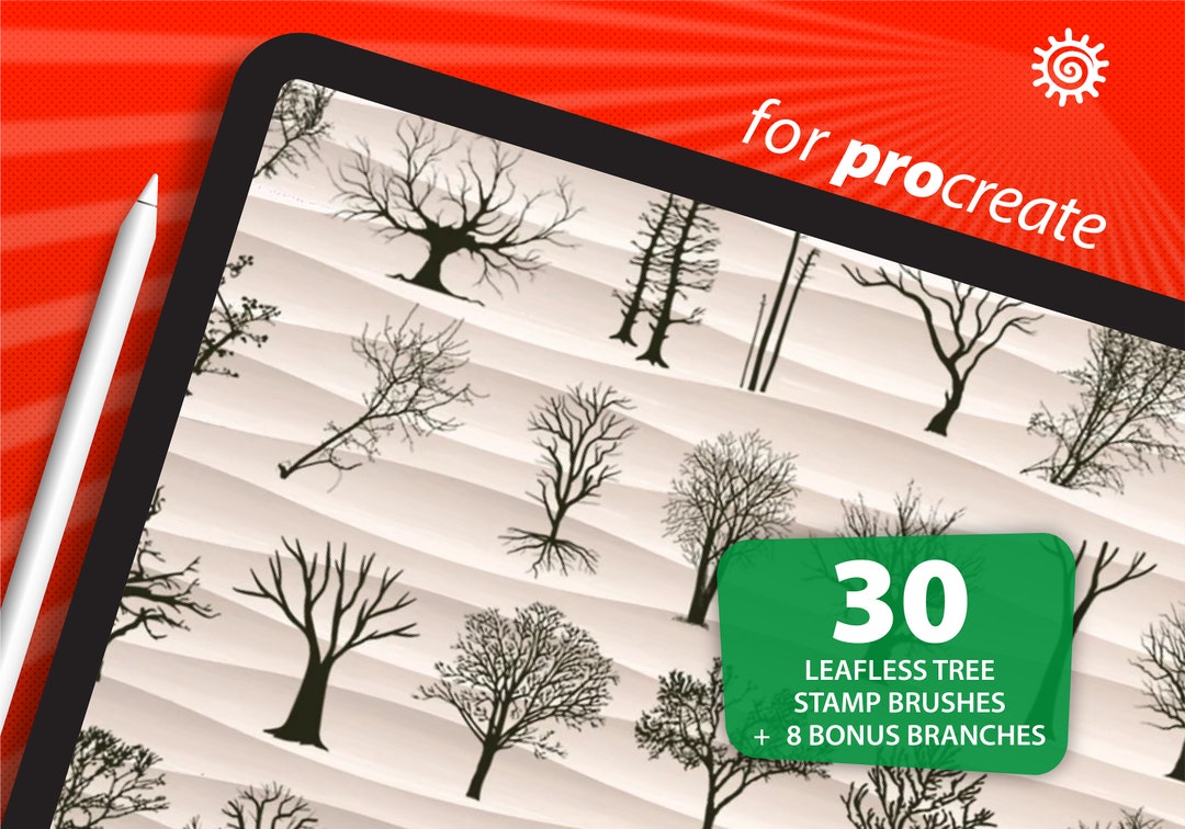 Leafless Tree Stamp Brush Set: 30 Procreate Brushes (digital Download ...