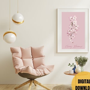 Cherry Blossom Branch Botanical Wall Art Print