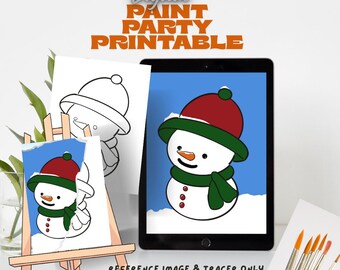 Frosty the Snowman Paint Party Printable: Christmas Canvas Art (Digital Download)