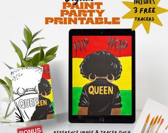 Hip Hop Queen Painting Guide | Women's History Month Printable