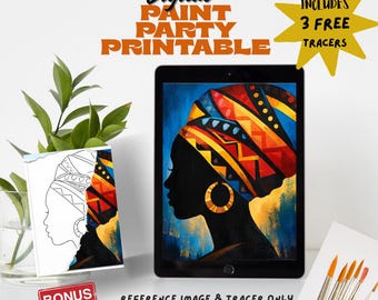 African Woman Art Tracer & Reference | Women's History Month Digital