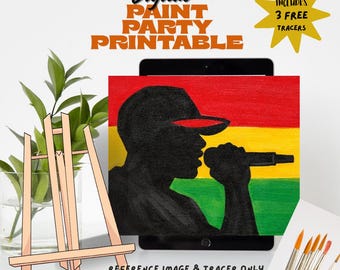 Hip Hop mic Painting Guide | Women's History Month Printable