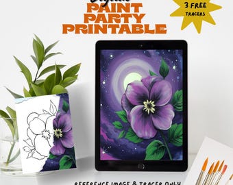Lilac Painting Tracer & Reference Pack | Digital Paint Party download purple