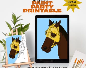 Derby Horse Winner Printable Canvas: DIY Paint Party (digital download)