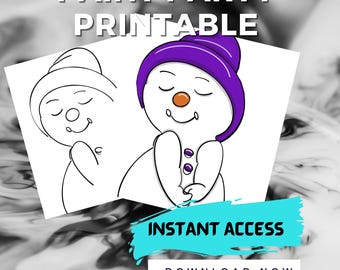 Happy snowman Instant download | Festive Christmas Printables | Digital Download | Holiday Wall Art | Christmas Decorations