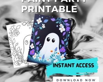 Boo Ghost Canvas Printable: DIY Paint Party Template (PNG/JPEG)