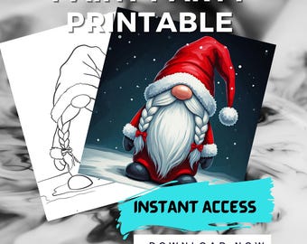 A Gnome Christmas Instant Download | Festive Christmas Printable | Digital Download | Holiday Wall Art | Christmas Decorations