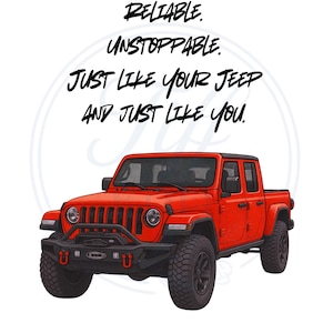 Birthday Jeep Card | Printable Card for Dad | Red Jeep Digital Download | Rugged Off-Road Birthday Gift | Instant Download