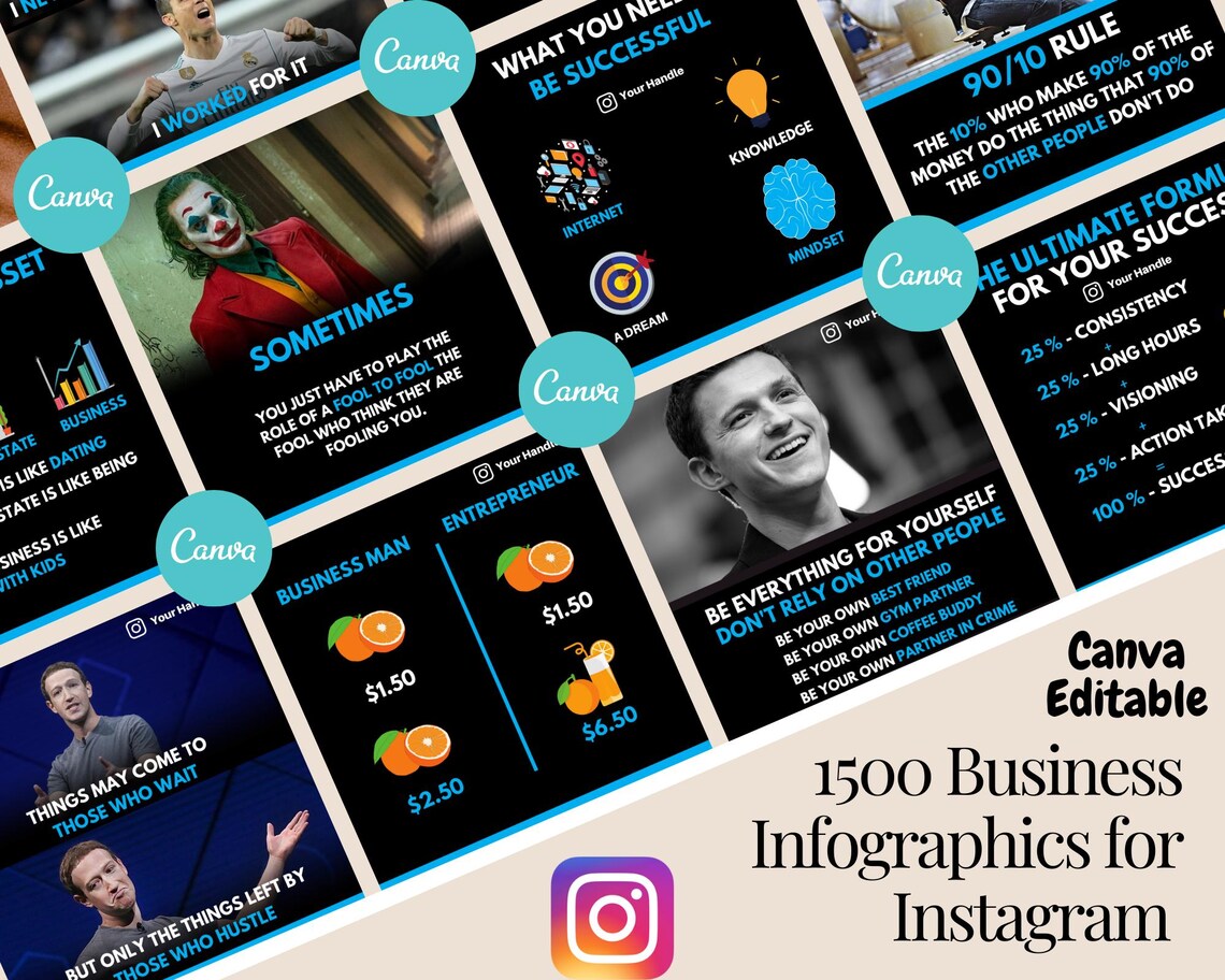 1500 Instagram Templates | Social Media Templates Canva Editable ...