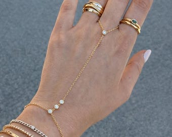 Goldenes Armband mit Zirkonia | Edelstahl-Armband | Minimalistischer Schmuck, wasserfest, Pariser Chic