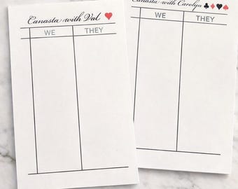 Custom Canasta Score Pad