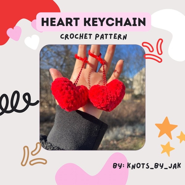 No sew Heart Keychain - crochet pattern