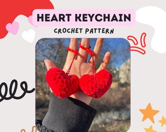 No sew Heart Keychain - crochet pattern