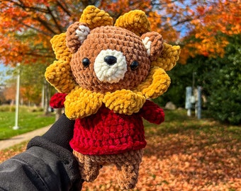 Sunflower bear - crochet amigurumi - READY TO SHIP