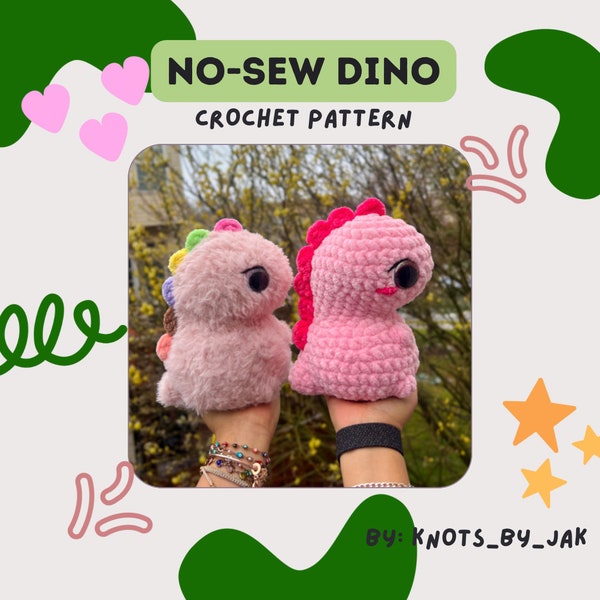 No-Sew Dino -  crochet pattern