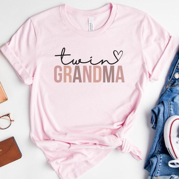 Grandma of Twins Est. 2017 - Gift T-Shirt for New Grandmom
