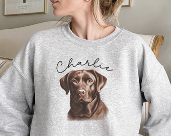 Personalized Chocolate Labrador Sweatshirt, Custom Chocolate Lab Sweater, Chocolate Lab Gifts, Chocolate Lab Shirt, Chocolate Lab Mom Gift