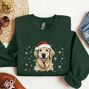 Golden Retriever Christmas Sweatshirt, Golden Retriever Holiday Crewneck, Golden Retriever Mom Shirt, Dog Christmas Sweater, Christmas Shirt