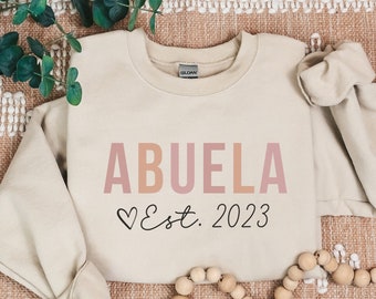 Abuela Sweatshirt, Abuela Est Sweater, Abuela Gift, Personalized Abuela Crewneck, Grandma Sweatshirt, Custom Abuela Shirt, Abuelita Shirt