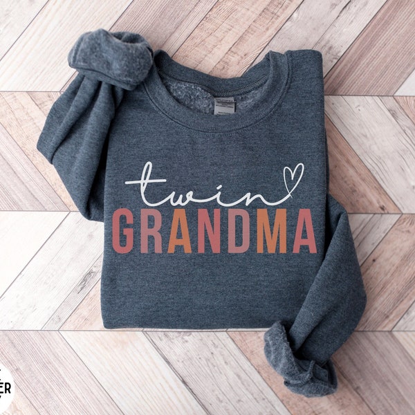 Twin Grandma Sweatshirt, Grandma of Twins Sweater, Grandma Crewneck, Gift for Grandma, New Grandma Shirt, Twin Mom Gift, Twin Nana Shirt