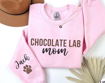 Personalized Chocolate Labrador Sweatshirt, Chocolate Lab Mama Sweater, Labrador Retriever Crewneck, Labrador Gifts, Chocolate Lab Mom Shirt