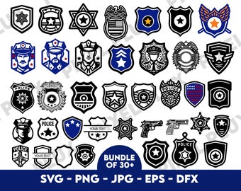 Police Badge SVG Bundle: Shield, Medals, Officer Graphics (Digital Download)