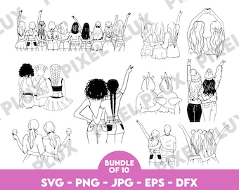 Friends Clipart SVG Bundle | BFF Graphics (Digital Download)
