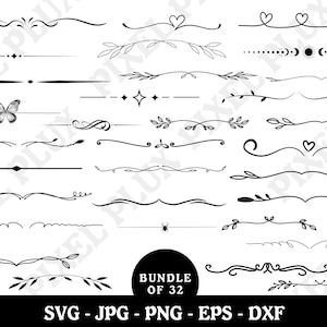 TEXT Teiler SVG, Text Teiler für Cricut, Text Teiler Clipart, Schnörkel svg, dekorative Elemente svg, Hochzeit Textteiler svg