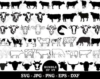 Cow svg bundle / Cow head svg / Farm animal svg for cricut / Cow farm svg / Instant Download / svg file for cricut/ Commercial use clipart