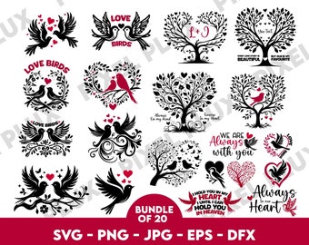 Love Birds SVG Clipart Bundle: Anniversary Cricut Files (Digital Download)
