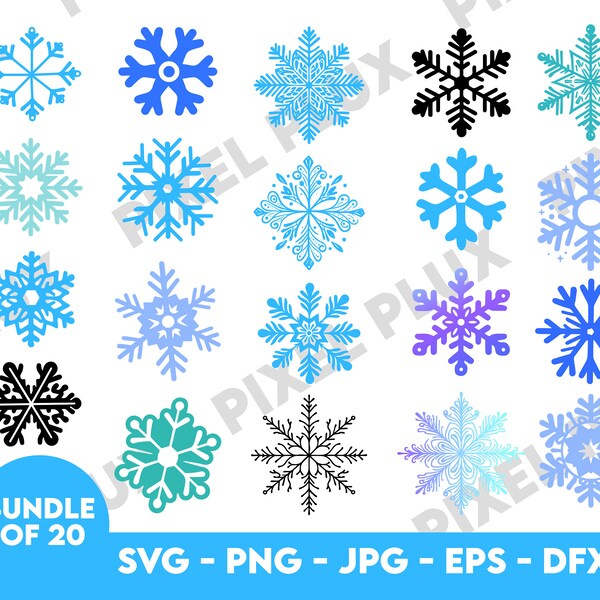 Snowflake SVG | Snowflakes SVG Bundle | Flake Winter SVG | Cute Snowflake Cutfile | Snowflake png | Silhouette Snowflakes Cricut Files | Dxf