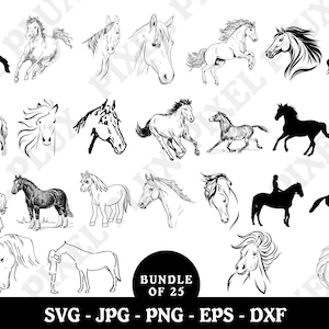 Horse Silhouette | Horse SVG | Horseshoe SVG | Horse Head Svg | Horse Vector | Horse Lover Svg | Horse Cut File| Animal Svg| Horse Heart Svg