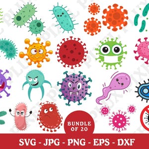 Batteri in formato SVG, Batteri SVG, Clipart di batteri, Vettore di batteri, Immagini di batteri, Fascio di batteri, Svg medico, Microrganismi Svg, file di stampa, SVG