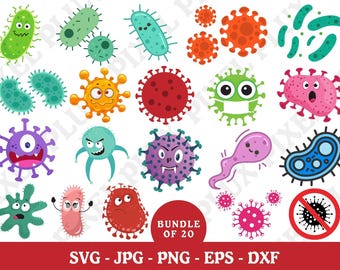 Bacteria Clipart Bundle: Medical Microorganism Vector Images (SVG, PNG, JPG)