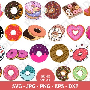 Donut SVG, Doughnut Svg, Donut Clipart, Donut with Sprinkles, Pink Icing, Cricut, Silhouette, SVG Cutting File -