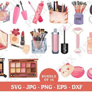 Makeup SVG bundle, Makeup Quotes SVG, Beauty svg, Cosmetics, Mascara svg, Lipstick svg, Makeup Artist Shirt, Cut File Cricut, Makeup Bag Svg