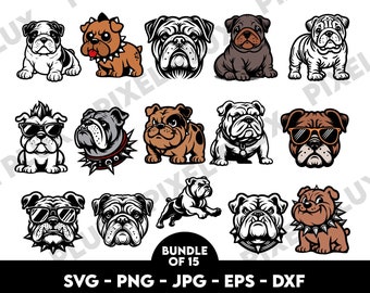 Bulldog Mascot SVG Bundle: Angry Bulldog Clipart (Digital Files)
